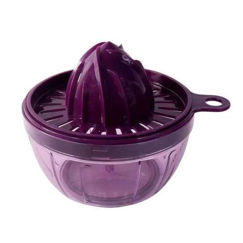 Image of Premium Manual Citrus Juicer with Strainer | Lemon Squeezer & Orange Juicer | Hand Press Juicer with Seed Separator & Juice Collector Bowl | Easy to Use Kitchen Tool (Purple)