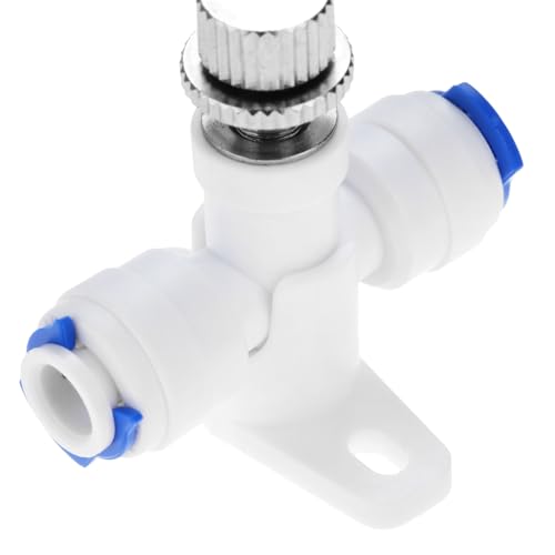 Yetaha Reverse Osmosis 1/4" Hose RO Water Flow Adjust Valve Regulator, Plastic Body Globe Valve, White, Water Flow Control Valve