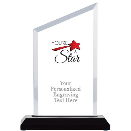 Crown Awards 6.3" You're A Star Color Incline Slant Skyline Acrylic, Customize with Your Engraving