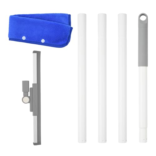 OTraki Escobilla de Goma de 36cm para Suelos, Escoba de Goma, Limpia Cristales con Mango Ajustable (136cm), para Limpieza eficiente de Interiores y Exteriores,para Azulejos, Jardín, Ducha