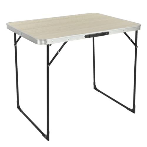 J&V TEXTILES Rectangle Portable Folding Table with Handle (Driftwood, 2.63 Feet)