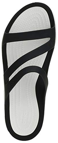 Sandália, Crocs, Swiftwater Sandal, Black/White, 38, Feminino