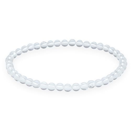 Lebensquelle Plus Mini Kugelarmband | 4mm | Hochwertiges Edelsteinarmband (Bergkristall)