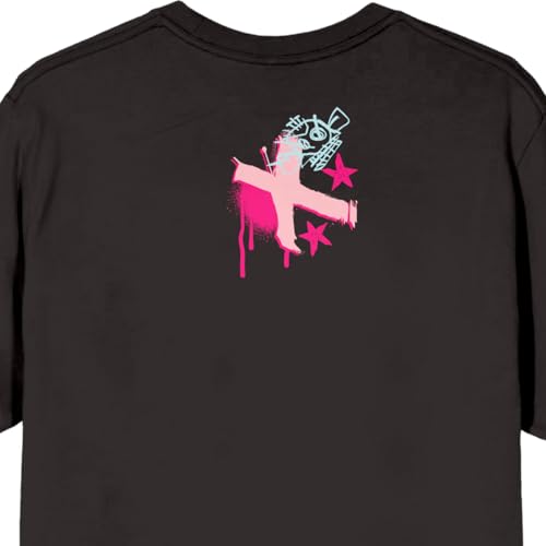 Arcane League of Legends Jinx Front & Back Art Adult Black Crew Neck Short Sleeve T-Shirt4