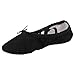 Damen Canvas Ballettschläppchen Tanzschuhe Geteilte Ledersohle Ballettschuhe Gymnastik Schuhe (41, Schwarz)