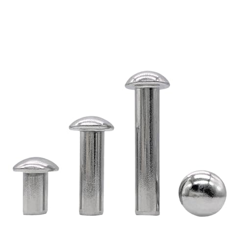 304 Stainless Steel Round Head Solid Rivets M0.8/M1.0/M1.2/M1.6/M2.0/M2.5/M3/M4/M5/M6/M8/M10/M12/M16 (M1.4 x 5mm, 200pcs)