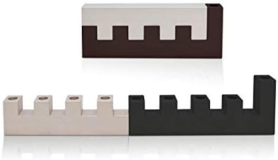 Colorful Modern Anodized Aluminum Jerusalem Travel Menorah for Hanukkah (Bronze)
