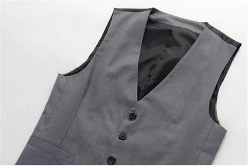 Men Dress Suit Vest Single Breasted Business Casual Vests Formal Waistcoat（Vest Only）3