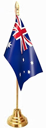 UNIq International Countries Miniature Double Sided Flags made of Special Silk Fabric (Warp-Knitted Polyester) with Staircase Style Classy Brass Base Table Stand (Australia) (B07KB12HKK) Amazon Price History, Amazon Price Tracker
