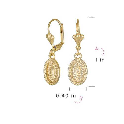 Collar Virgen María de Guadalupe conjunto joyería medalla religiosa chapada oro 7