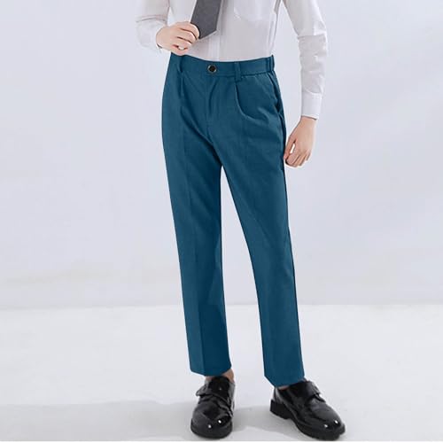Boys Dress Pants Comfortable Straight Leg School Uniform Pant Stretch Flat Front Pull On Slacks Teens Preppy Clothes2