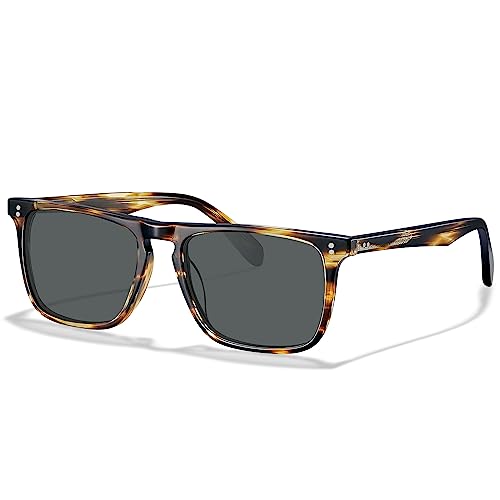 CARFIA Retro Polarized Sunglasses for Men UV Protection Hand-crafted Acetate Frame Fashion Cool Sun Glasses CA53572 Tortoise