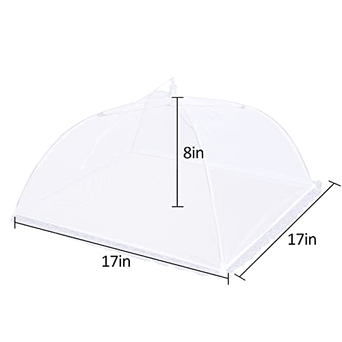 4 Pack Mesh Food Covers 17 inch, Large and Tall Food Covers, Pop-Up Mesh Food Covers Tent Umbrella for BBQs, Outdoors, Screen Tents, Parties Picnics, Fruit Cover