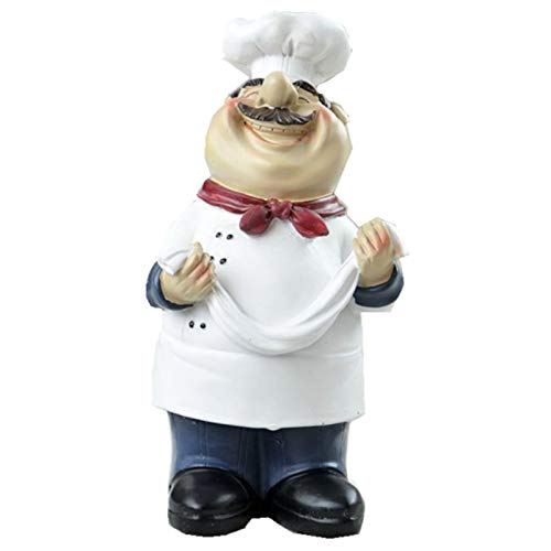 Homodic French Chef Figurine Cook Chef Collectible Statues with 4 Various Shape for Counter Top Restaurant Cafe Style 3