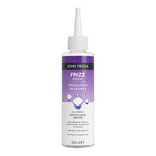 John Frieda Miraculous Recovery Silk Drench Smoothing Water, Lamellar Water for Frizzy Hair 200ml, Purple, 200 ml (Pack of 1)
