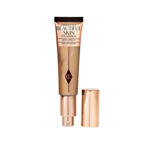 Charlotte Tilbury Beautiful Skin Medium Coverage Hydrating Foundation - Buildable Liquid Makeup for Instant Glow, Plumping Hydration & Lasting Skincare Benefits