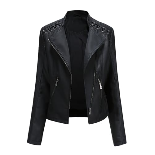 Faux Leather Jacket Women Motorcycle 5