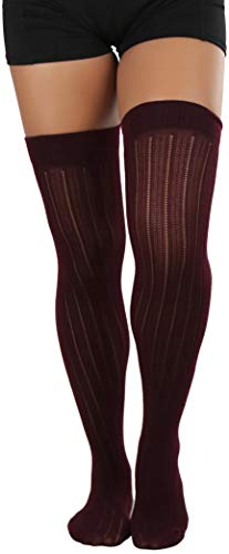 Image of ToBeInStyle Women's Over The Knee Knit Thigh High Warm Socks