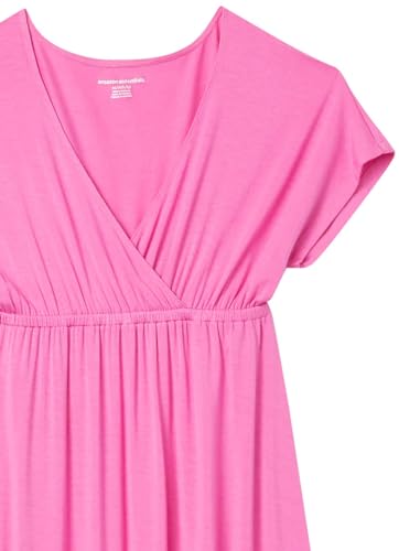 Image of Amazon Essentials Women's V Neck Short Sleeve Empire Waist Maxi Dress (Available in Plus Size)