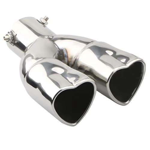 Tubo de escape de corazón con doble salida recta de acero inoxidable para silenciador de coche