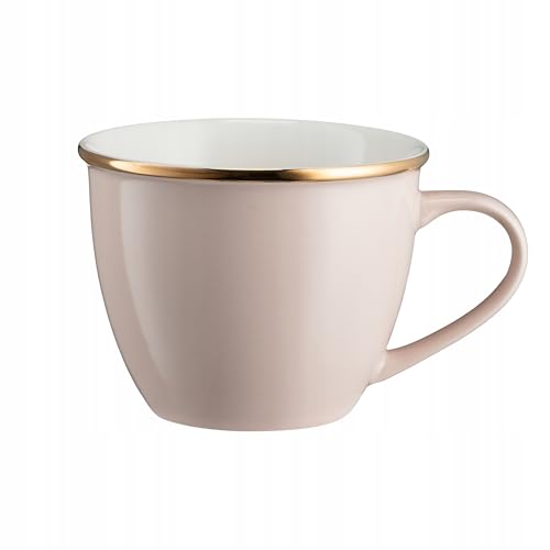 VILLA ITALIA CANDY Großer Porzellan Jumbotasse in Beige und Rosa 550...