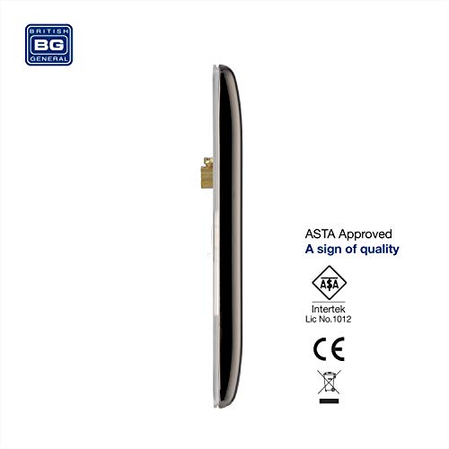 British General BG Electrical Double Blank Plate, Black Nickel