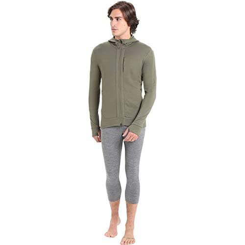Icebreaker Mens Quantum Iii Long Sleeve Wool Athletic Zip Up Hoodie Sweatshirt, Loden, Large Us #TOP2