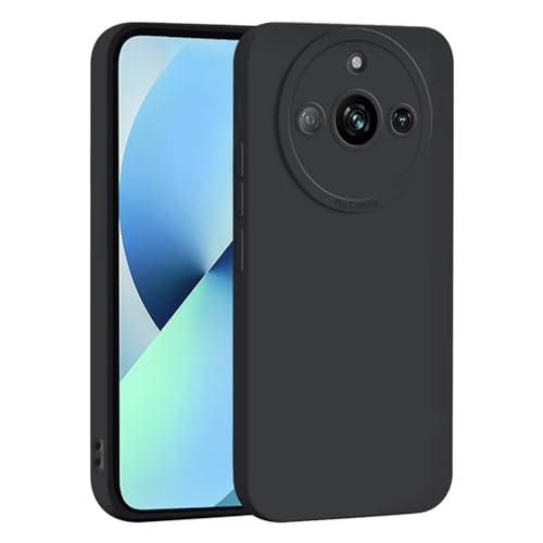 ILING Líquida Silicona Funda para Realme 11 Pro 5G / Realme 11 Pro+ Plus 5G, Ultradelgado Color Sólido Simple Elegante Carcasa, Suave TPU Bumper Mate Antigolpes Cubierta Estuche (Negro)