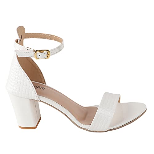 Image of Shoetopia Womens /Girls Woven Design Block Heels Sandals