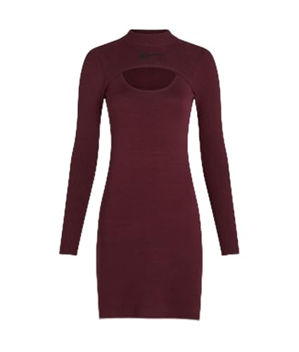 KARL LAGERFELD JEANS Cut Out Knit Dress, Zinfandel, S