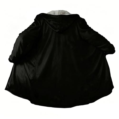 Image of Viking Mythology Mens Hooded Cloak Nordic Faux Cashmere Hoodie Winter Warmer Overcoat Mid-Length Parka Jacket