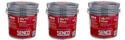 Senco 06A162P Duraspin# 6 by 1-5/8" Drywall to Wood Collated Screw (1, 000per Box) (3-(Pack))