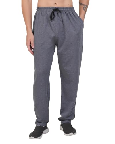Image of RUGAN Men's Cotton Track Pants Regular Fit | Sports Gym Joggers Lower with Dual Zipper Pockets