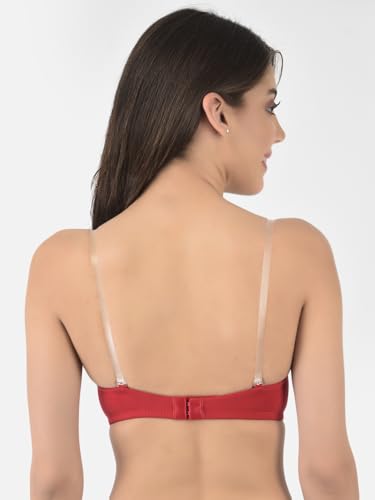 Image of Softline Women's Cotton Rich Padded Wired Demi-Cup Bra | Seamless, Breathable & Soft Fabric | Everyday Comfort & Support