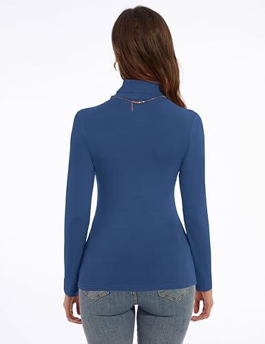 Image of Women's Turtleneck Long Sleeve Shirts Slim Fitted Lightweight Base Layer Casual Tops