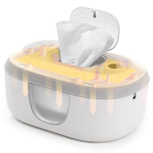 Image of Babelio Baby Wipe Warmer with Night Light, Wet Wipes Dispenser for Baby Wipes with Temperature Display and Large Capacity
