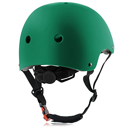 Adult Skateboard Bike Helmet For Men And Women, Lightweight Adjustable, Multi-Sport For Bicycle Skate Scooter (Green, Large) #TOP2
