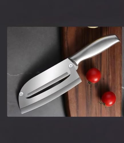 Image of Wizbiz 2-in-1 Kitchen Knife with Vegetable Peeler | Stainless Steel Chef Knife for Cutting, Slicing, Chopping & Peeling Fruits and Vegetables | Ergonomic Non-Slip Handle | Multipurpose Kitchen Tool