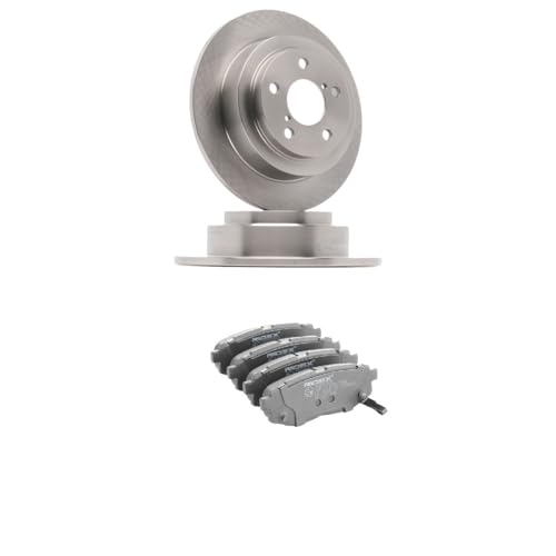 RIDEX Kit de discos de freno y pastillas 3405B1891 Eje trasero sin tornillos macizo