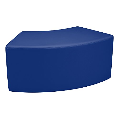 Image of Sprogs 18 inch H Structured S-Curve Stool -Flexible Modular Collaborative Soft Seating for Office, Home, Lounge and School Classrooms with Durable Frame -Blue