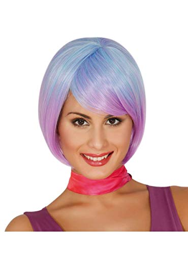 Perruque longue bleu clair et fuchsia Guirca 4001 pour fête