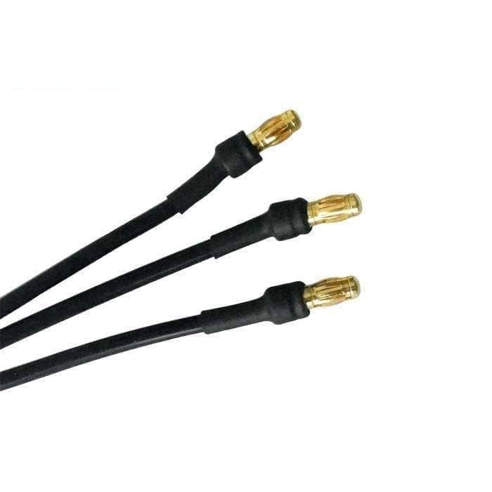 Close-up of Maytech motor wires with gold bullet connectors