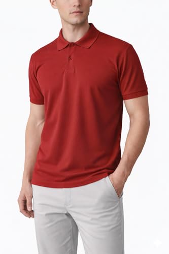 Image of Men's Plain Polo Neck T-Shirt | Comfortable | Stylish Casual & Smart Wear | Half Sleeve | Regular Fit