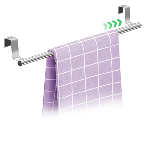 Porte Torchons, Porte Serviette Cuisine, Accroche Torchon, Porte Serviettes à Suspendre Acier Inoxydable, sans Perçage, Extensible de 25 à 40 cm, pour Salle...