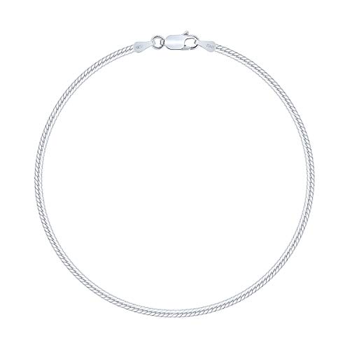 Preisvergleich Produktbild PLANETYS - Fischgrätkette Knöchelkette Fußkettchen 925 Sterling Silber rhodiniert - 2.20 mm Breite