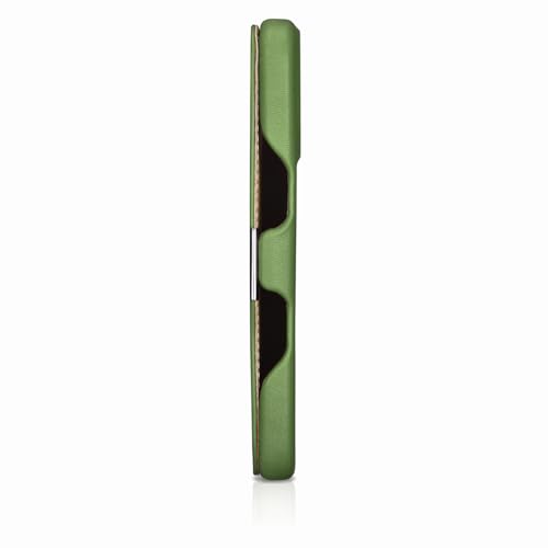 Coque fine iPhone 16 Pro avec cuir - Étui vert magnétique compatible MagSafe 6,3 - 3