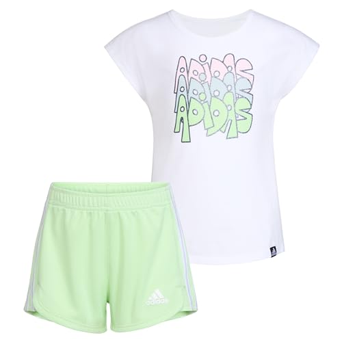 Image of adidas girls Graphic Tee & Gym Shorts T-shirt Set
