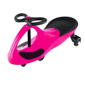 Wiggle Car Ride On Toy – No Batteries, Gears or Pedals – Twist, Swivel, Go – Outdoor Ride Ons for Kids 3 Years and Up by Lil’ Rider (Hot Pink and Black)