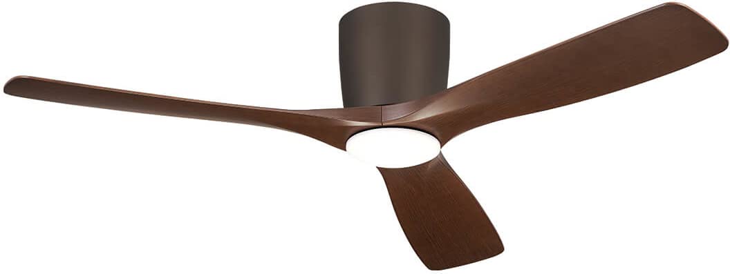 54 Inch Volos Fan with LED Light in Satin Natural Bronze for Living Room, Dining Room and Bedroom, 300154SNB