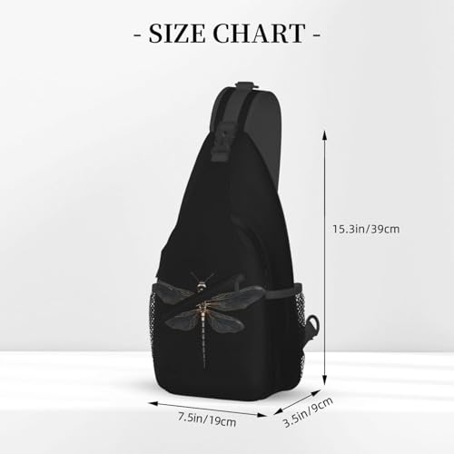 Mochila bandolera negra Dragonfly para senderismo y viaje miniatura 3